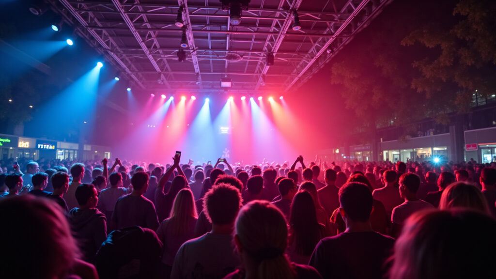 Miami nightlife, vibrant clubs, neon lights, diverse crowd, professional photography, 8K quality, Vida noturna em Miami: Luzes e diversão sem fim.