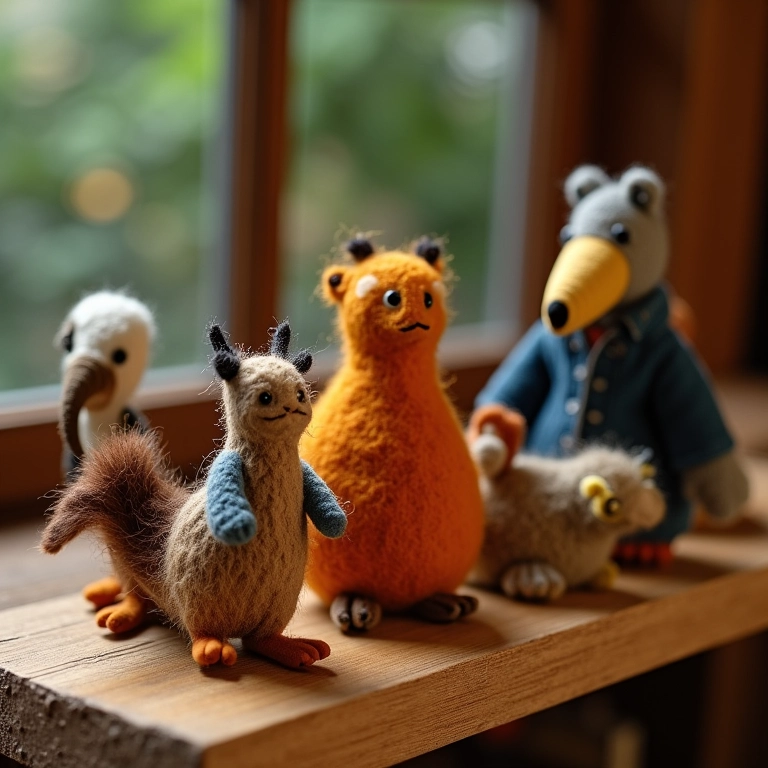 Miniaturas de feltro com detalhes impressionantes.