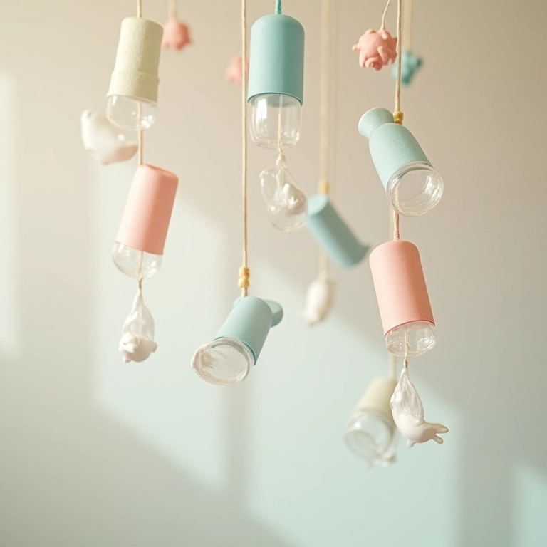 Móbiles divertidos para o quarto infantil feitos de PET.