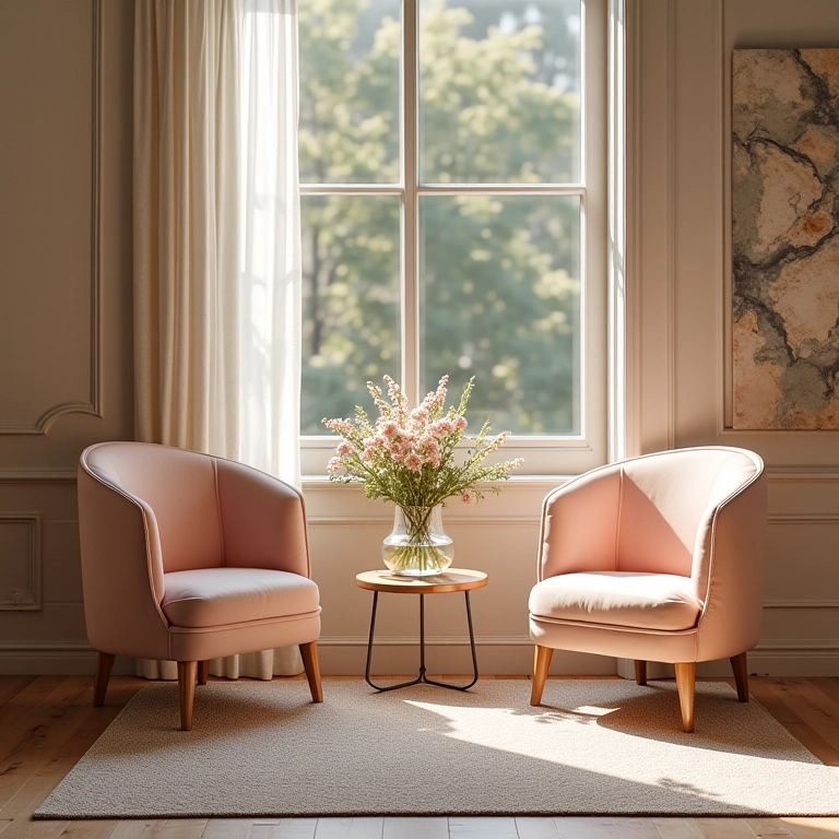 Mobiliário confortável para convidados em batizado.