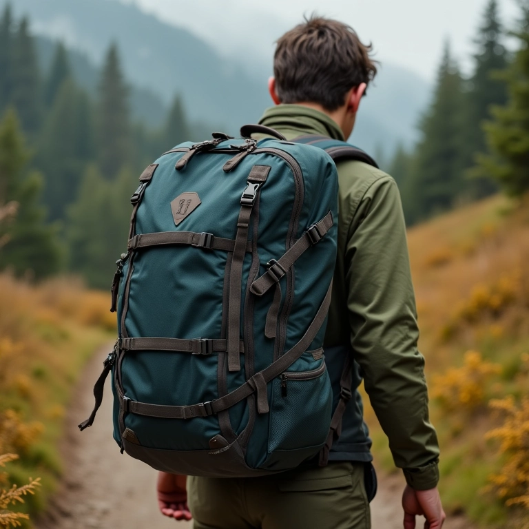 Mochila durável em trilha na natureza.