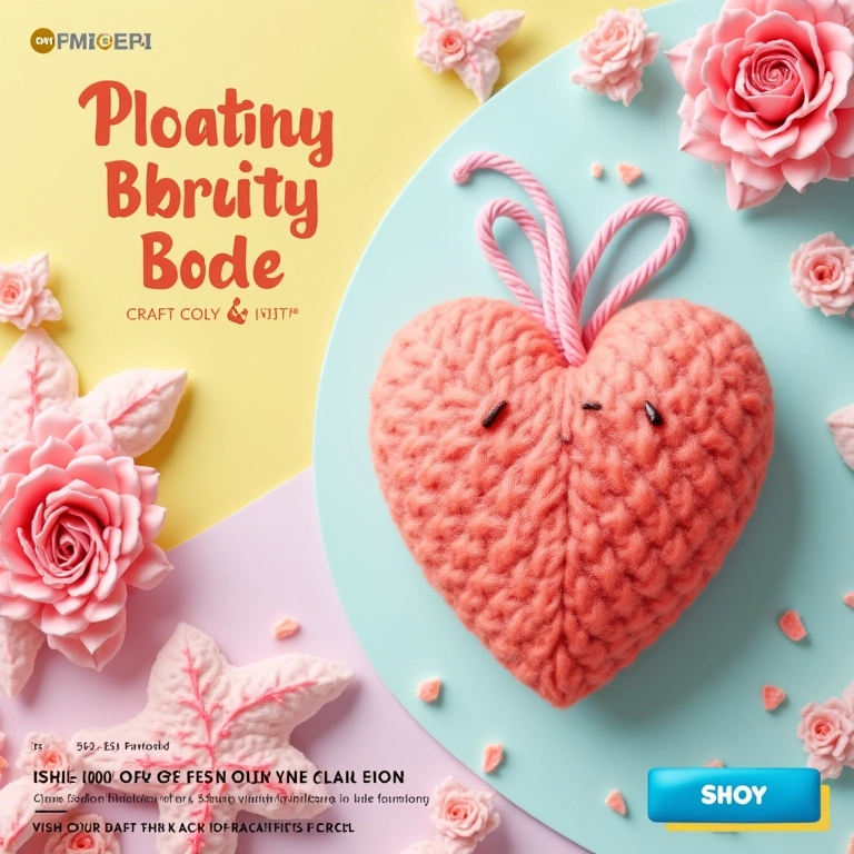 Modelo de post de mídia social para loja de artesanato, com cores vibrantes.