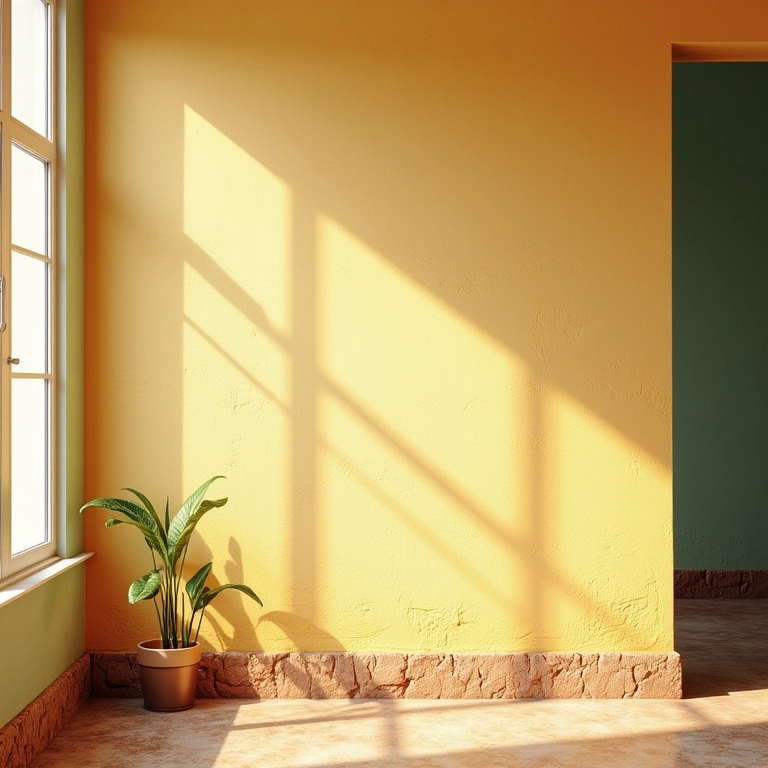 Mofo visível em parede de casa brasileira com decoração vibrante.