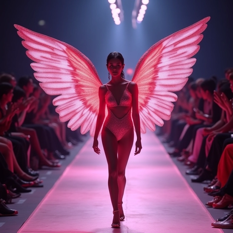 Momento icônico do último Victoria's Secret Fashion Show.