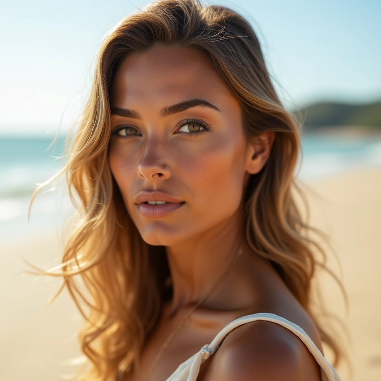 Morena iluminada dourada com estilo clássico.