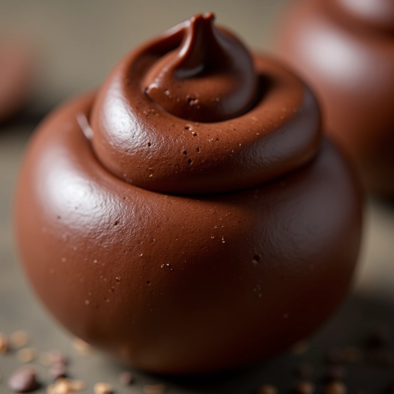 Mousse de chocolate com textura aveludada.