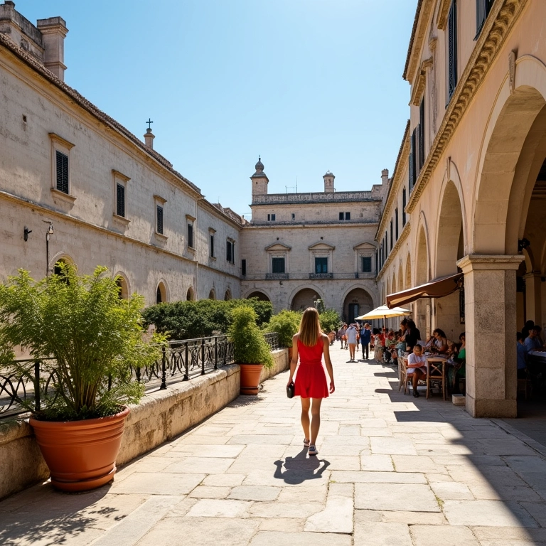 Mulher admirando o Palácio de Diocleciano em Split, Croácia.