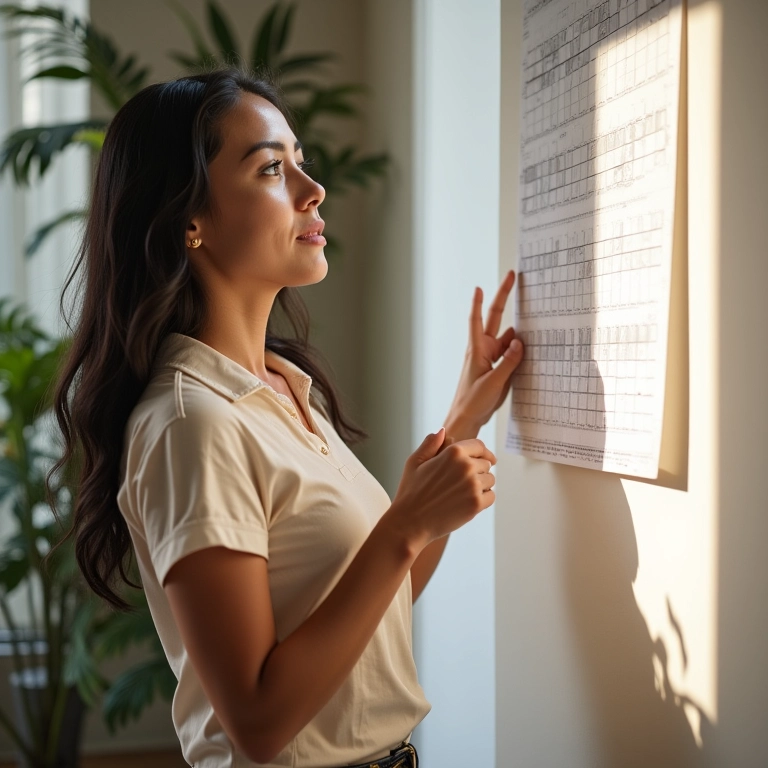 Mulher ajustando agenda e calendário, demonstrando flexibilidade.