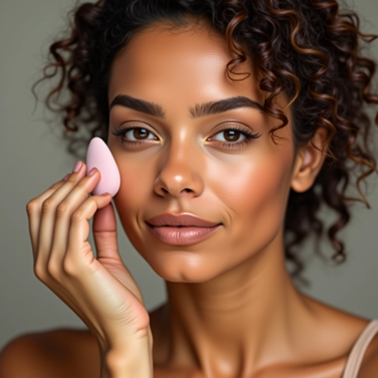 Mulher aplicando base de longa duração para uma noite inteira.