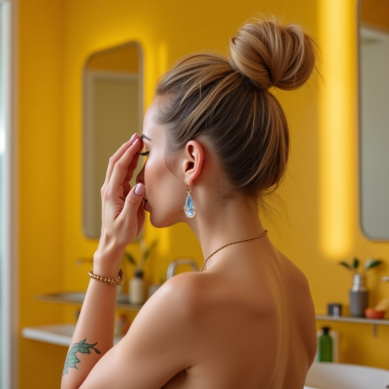 Mulher aplicando condicionador profundo nos cabelos 2C.