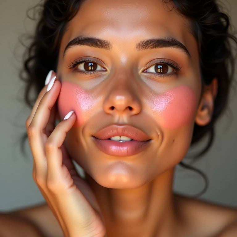 Mulher aplicando Leite de Rosas