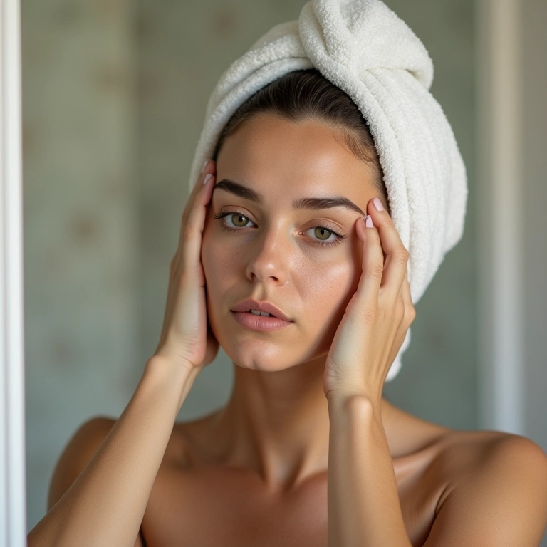 Mulher aplicando máscara de hidratação noturna corretamente no cabelo.