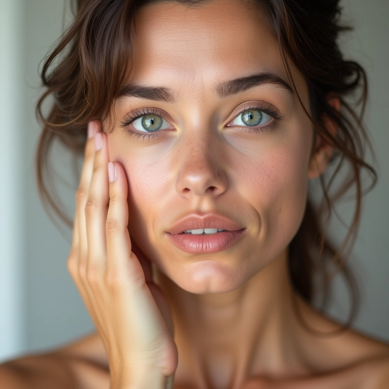 Mulher aplicando primer matificante na zona T do rosto para controlar a oleosidade.