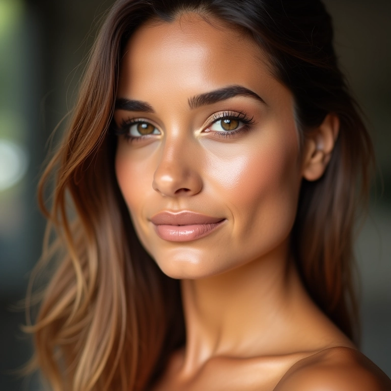 Mulher aplicando sombra neutra nos olhos para maquiagem.