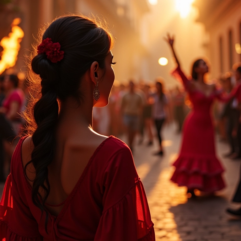 Mulher assistindo a um show de flamenco apaixonante em Sevilha.