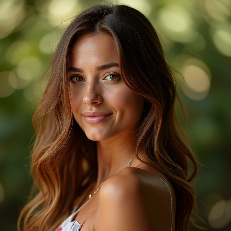 Mulher com cabelo longo e hidratado, demonstrando hidratação profunda com glicerina.