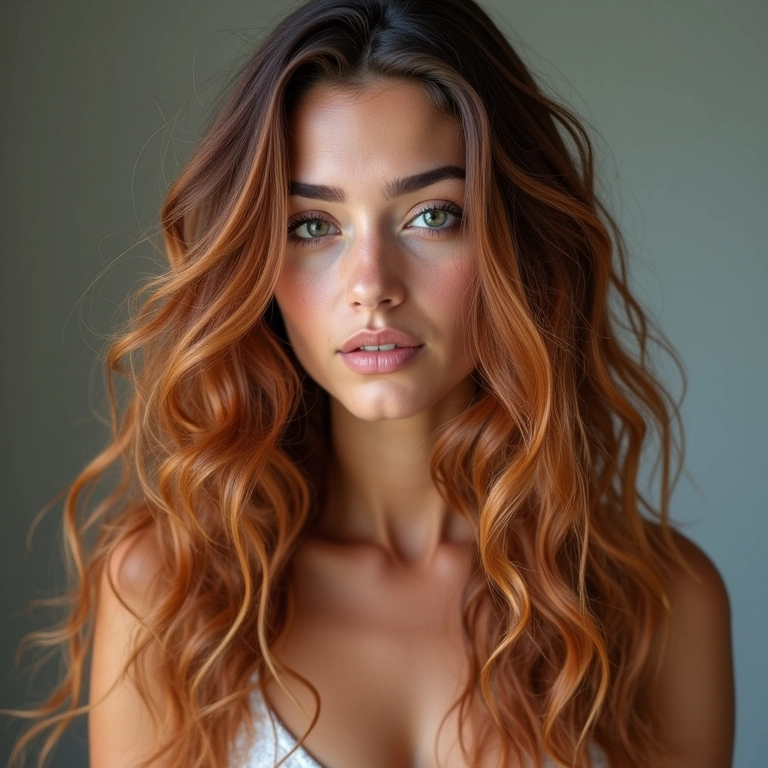 Mulher com cabelos ondulados aplicando leave-in para definição e hidratação.