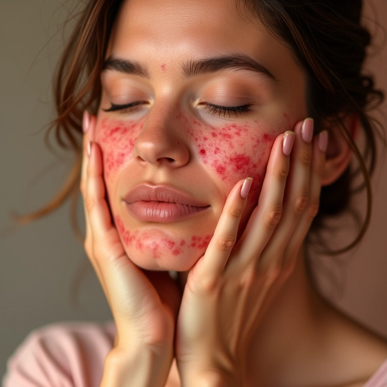 Mulher com pele seca usando Leite de Rosas