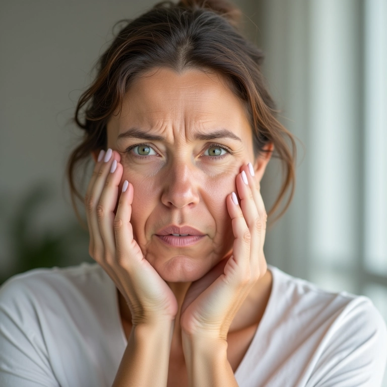 Mulher com pele sensível usando água termal.