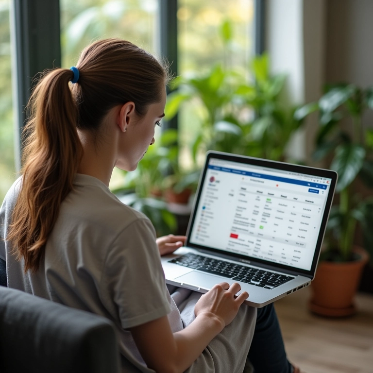 Mulher comparando preços de passagens aéreas em diversas abas do navegador.