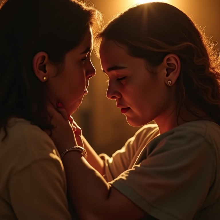 Mulher confortando amiga, demonstrando empatia e intuição aguçadas.