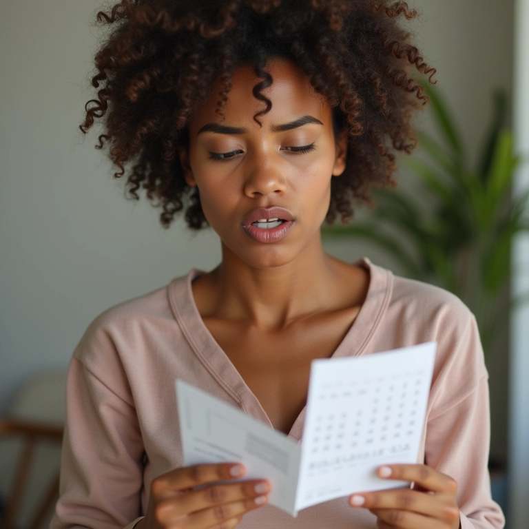 Mulher de pele sensível verificando calendário para determinar a frequência ideal de esfoliação.