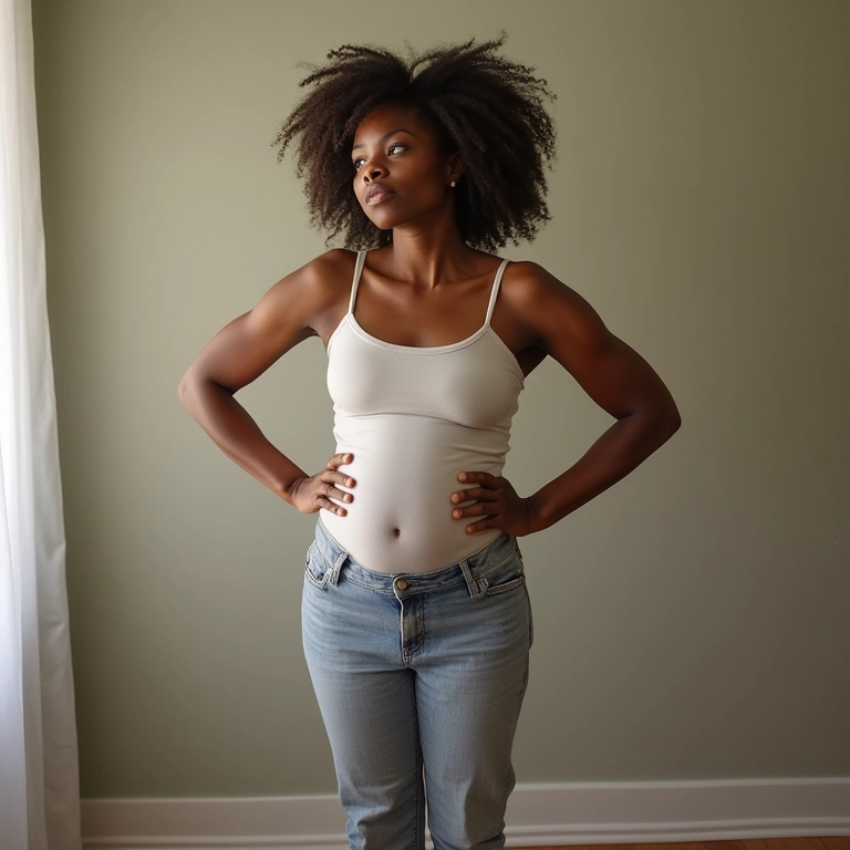 Mulher empoderada após parto normal humanizado.