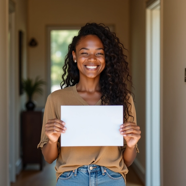 Mulher entregando uma carta de amor pessoalmente.
