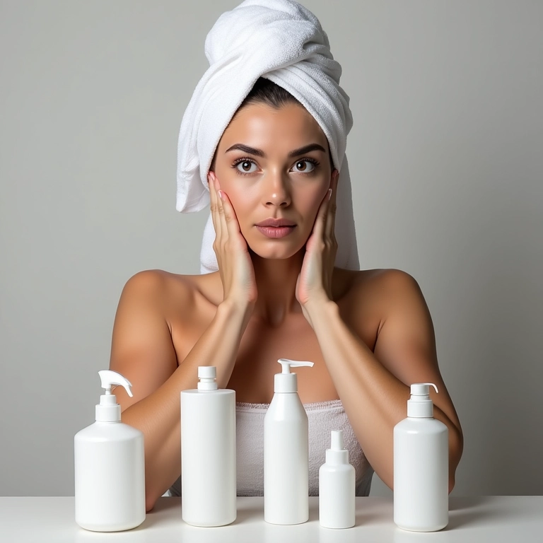 Mulher escolhendo o protetor térmico ideal para seu cabelo.