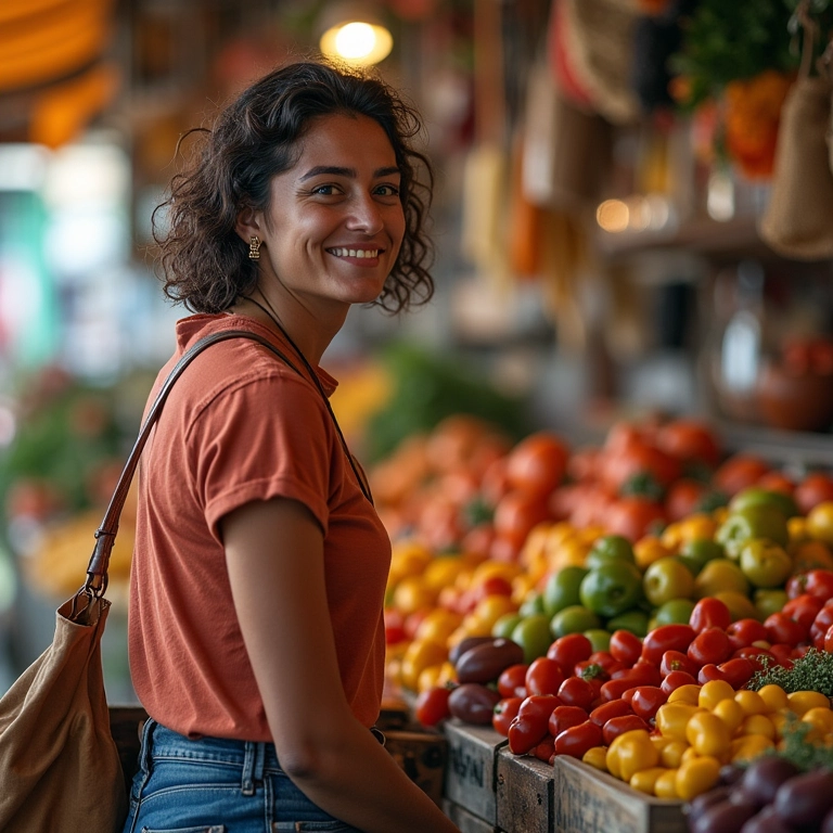 Mulher explorando o Mercado Adolpho Lisboa, em Manaus.
