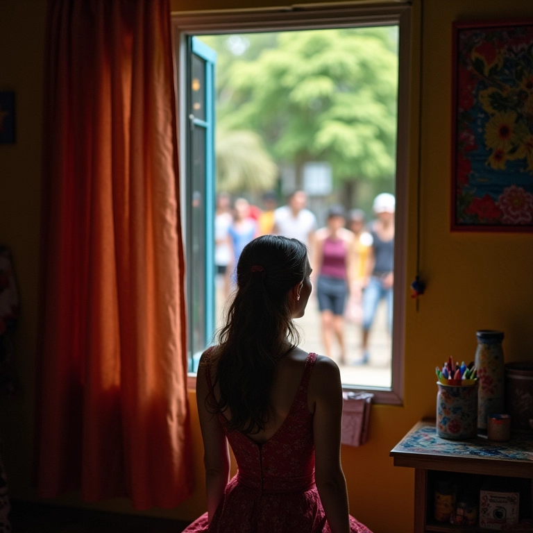 Mulher isolada socialmente, sentindo-se sozinha.