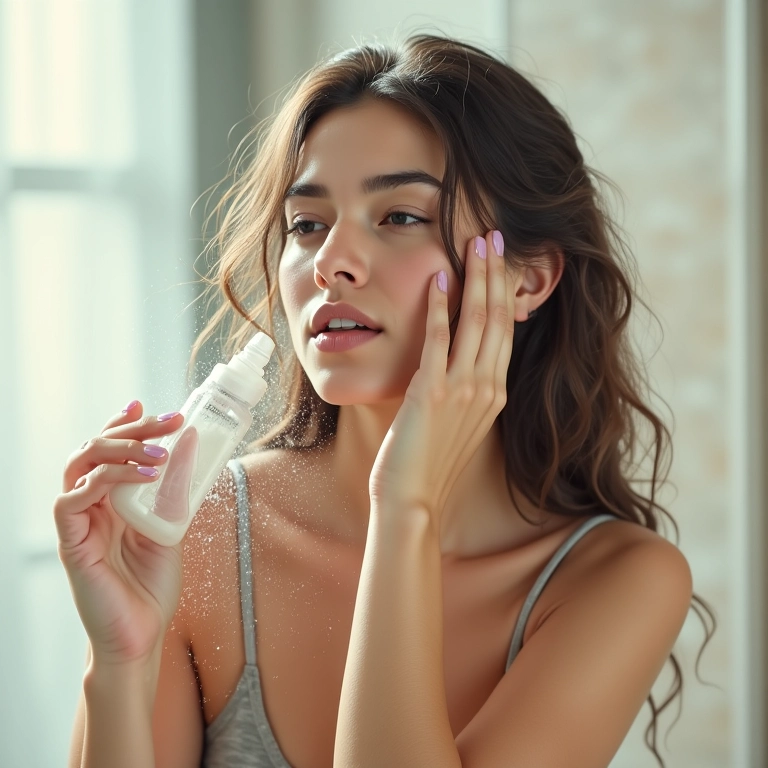 Mulher lavando cabelos oleosos com shampoo transparente.