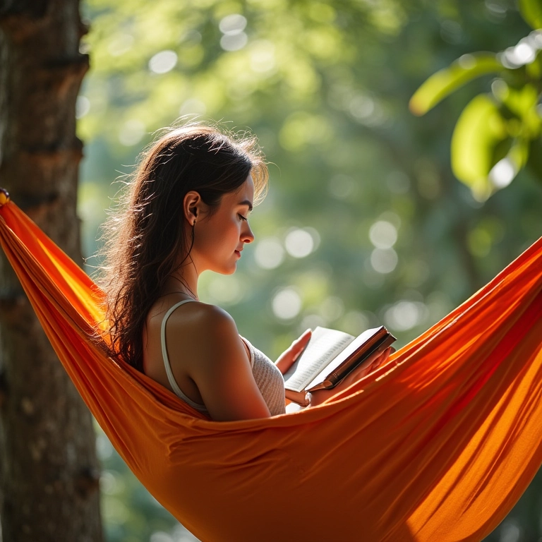 Mulher lendo livro em rede, atividades offline.