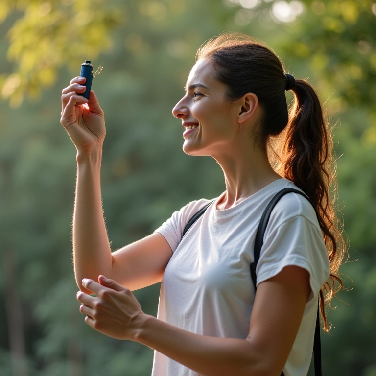 Mulher madura aplicando Adcos Base Stick FPS 50 ao ar livre.