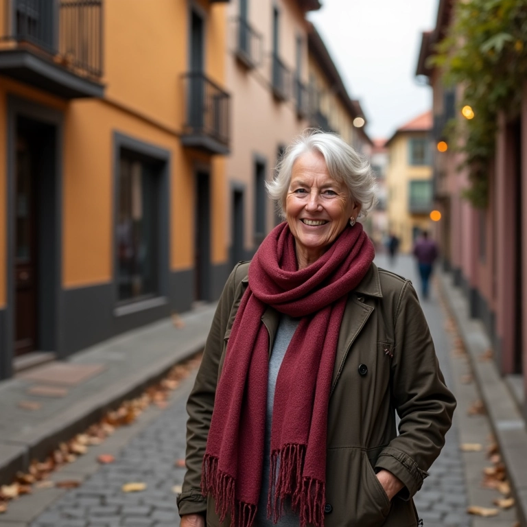 Mulher passeando em Gramado, Rio Grande do Sul.