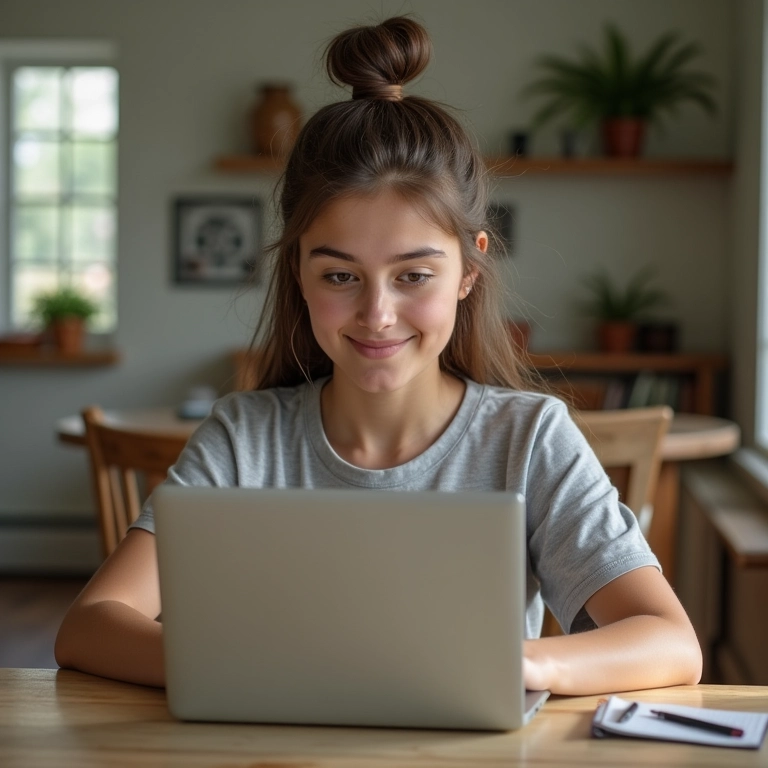 Mulher pesquisando estratégias para lidar com agressor online, buscando soluções para proteger seu filho.