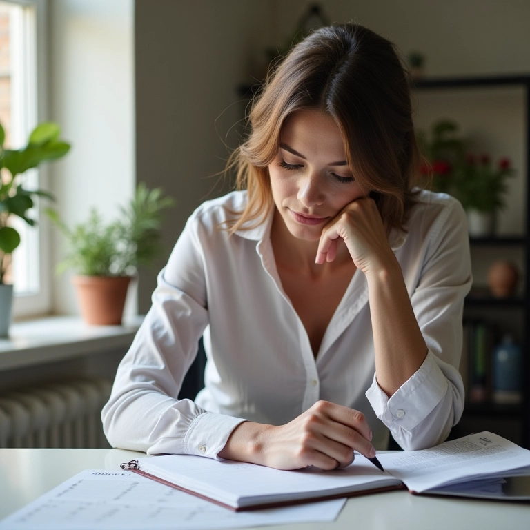 Mulher planejando quando fazer o exame de sexagem fetal.