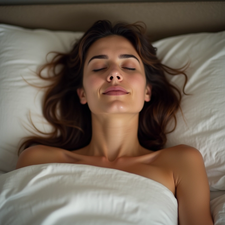 Mulher praticando Yoga Nidra para sono profundo.
