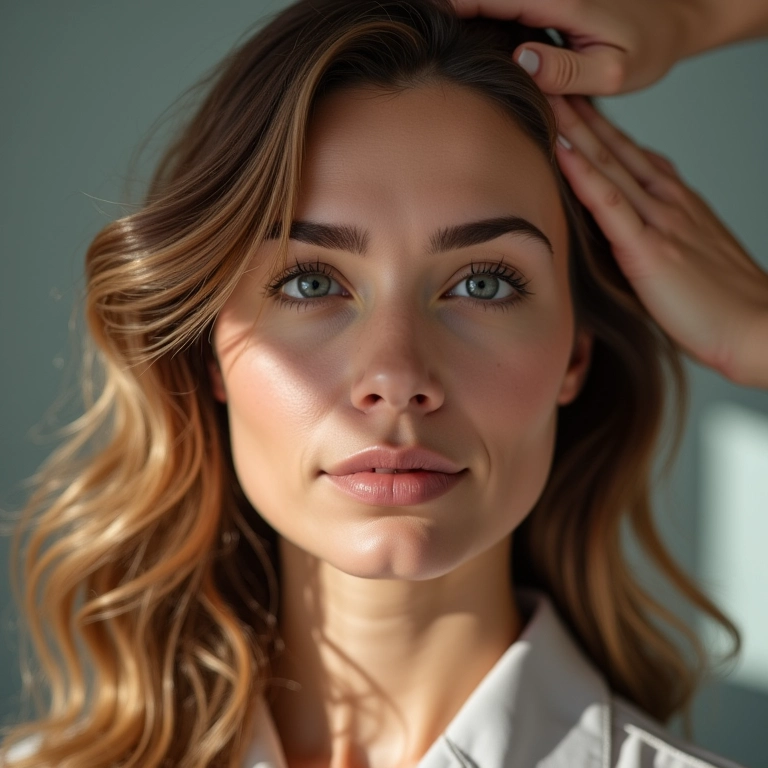 Mulher recebendo tratamento para fortalecer cabelo fino e quebradiço.