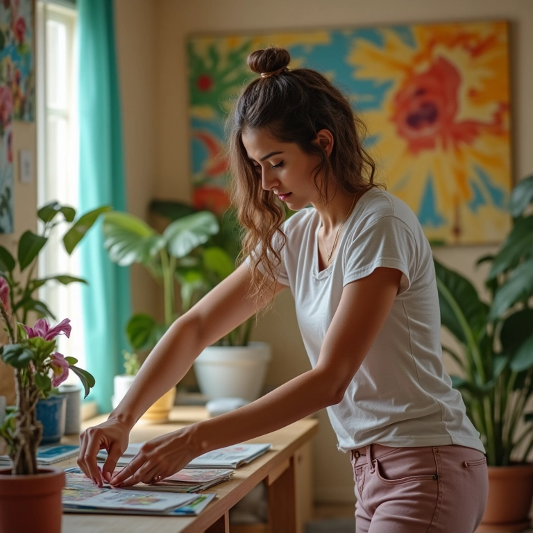 Mulher reorganizando o apartamento, reconstruindo a rotina.