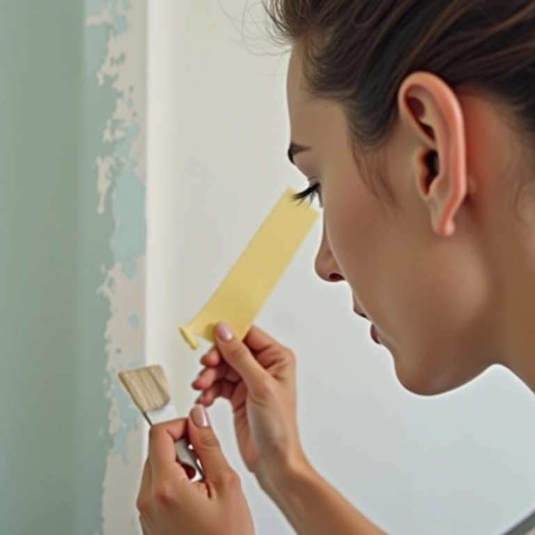 Mulher usando fita para acabamento impecável.