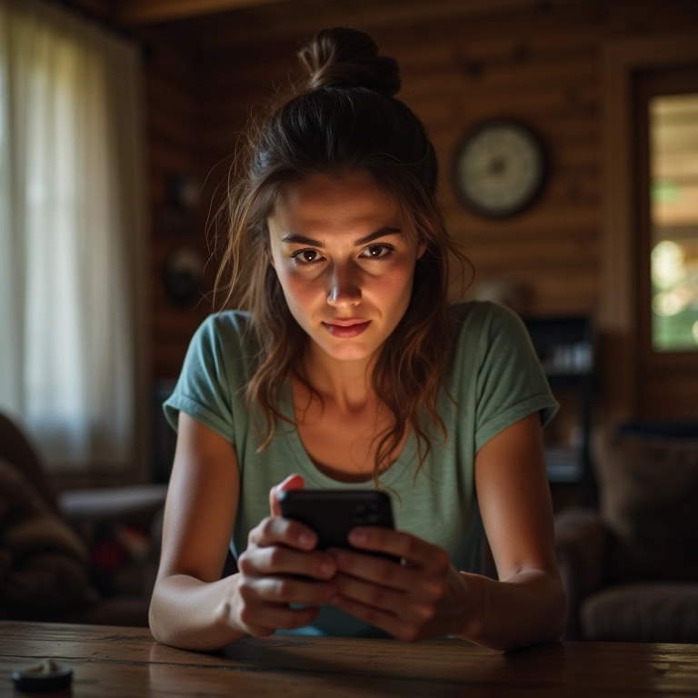 Mulher verificando o celular do parceiro, representando necessidade de controle.