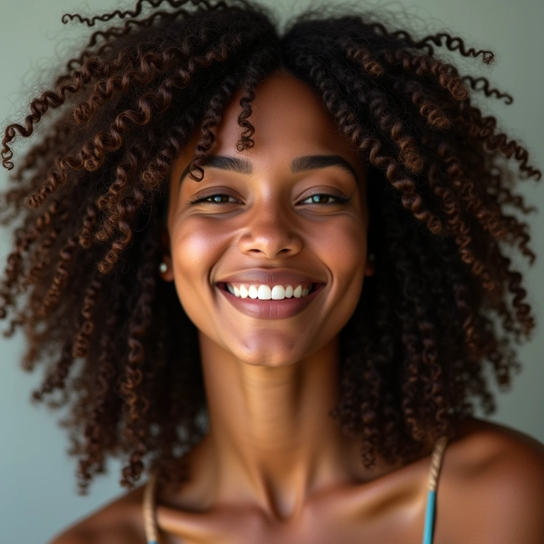 Mulheres brasileiras com diferentes tipos de cabelo sorrindo e confiantes.