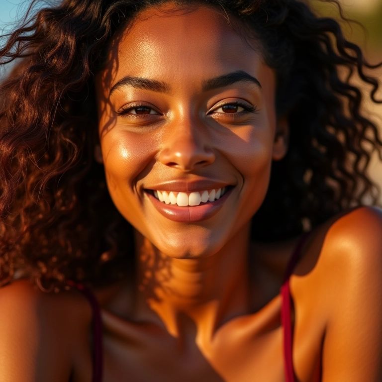 Mulheres diversas exibindo cabelos brilhantes e sem frizz sob a luz do sol brasileiro.