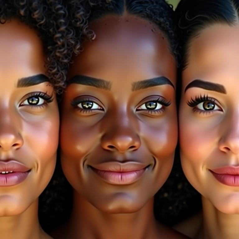 Mulheres diversas exibindo designs de sobrancelhas perfeitos para diferentes formatos de rosto.