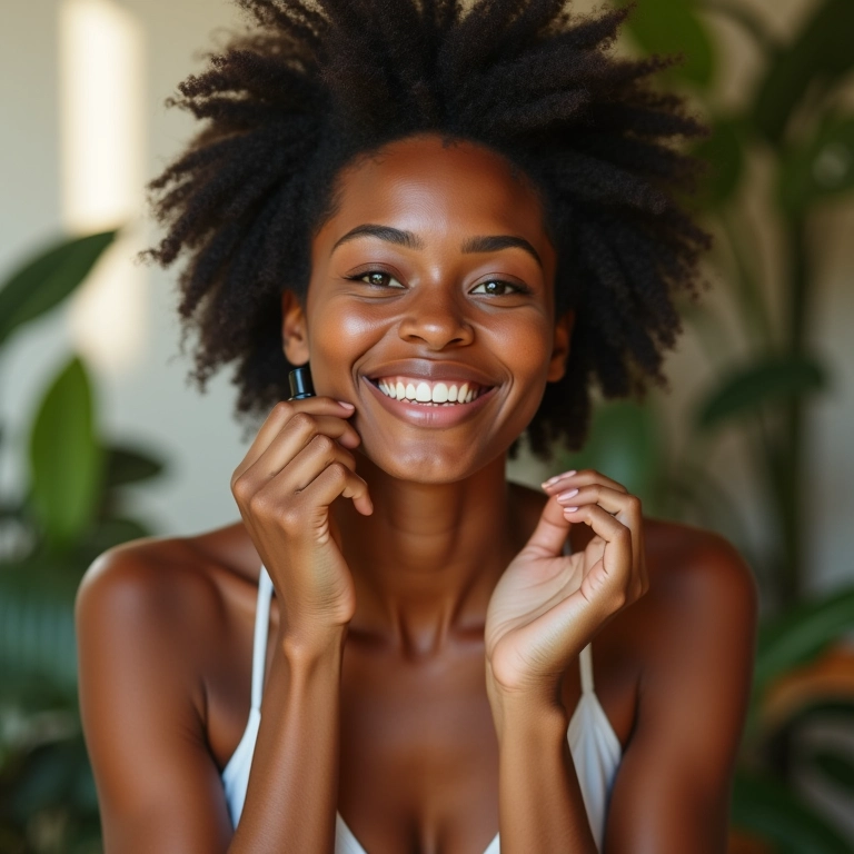 Mulheres diversas sorrindo, pele radiante, aplicando produtos de skincare em banheiro estilo brasileiro.