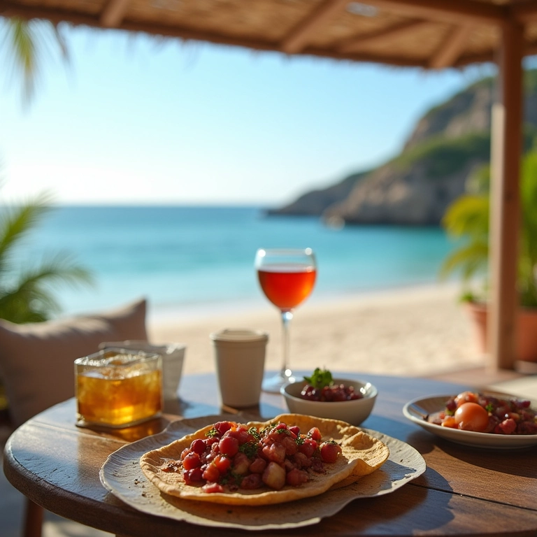 Mulheres relaxando em beach club na Praia do Espelho, Bahia.