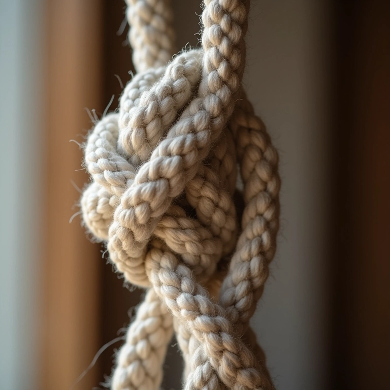 Nós de macramê excessivamente apertados, distorcendo a forma.