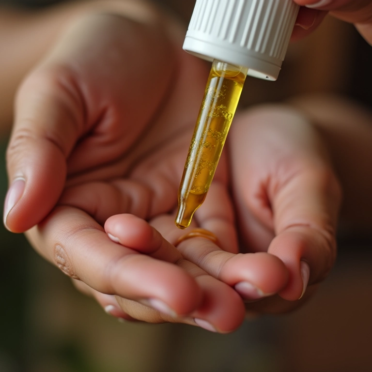 Óleo fortalecedor sendo aplicado nas cutículas.