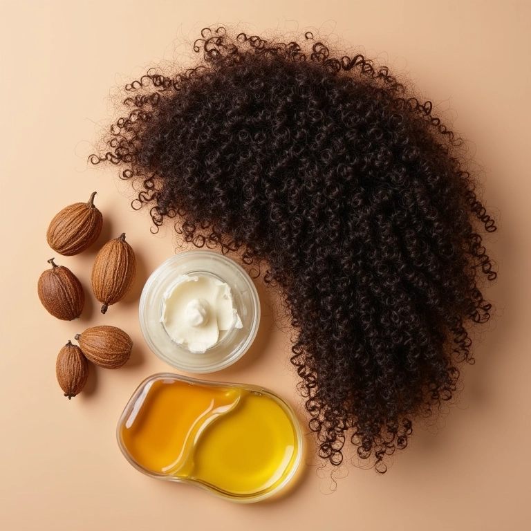 Óleos vegetais para finalização de cabelo crespo 4C.